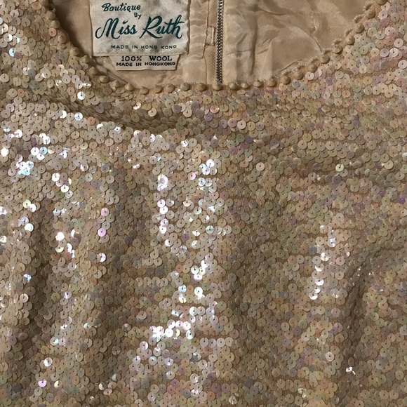 Vtg Miss Ruth Sequin Crop Top - Picture 3 of 7